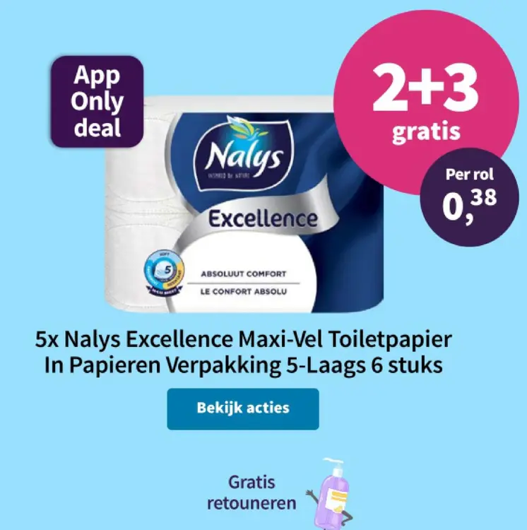 Promotie: Nalys Excellence Maxi-Vel Toiletpapier