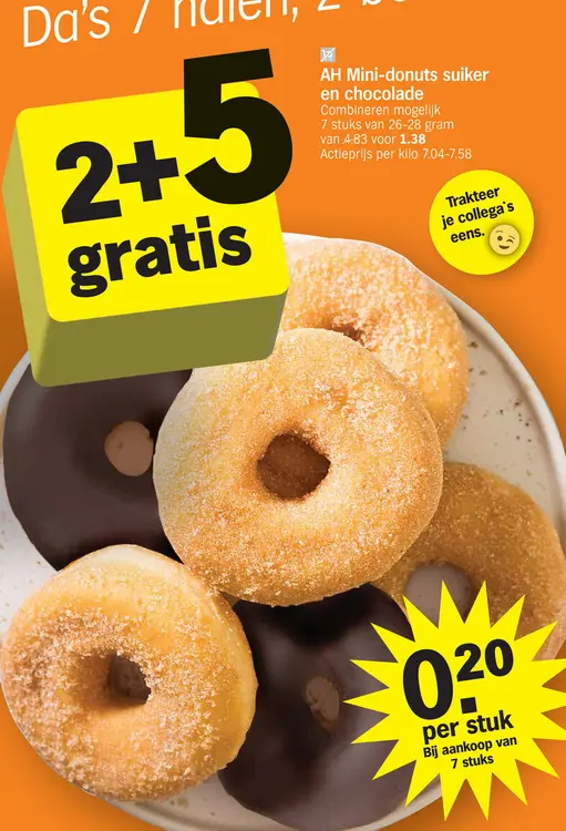 Offre: Mini-donuts suiker en chocolade