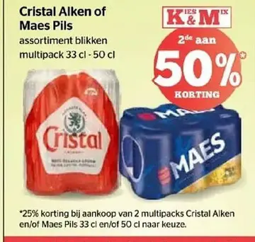 Aanbieding: Cristal Alken of Maes Pils