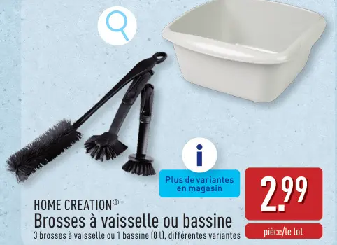 Offre: Brosses à vaisselle ou bassine