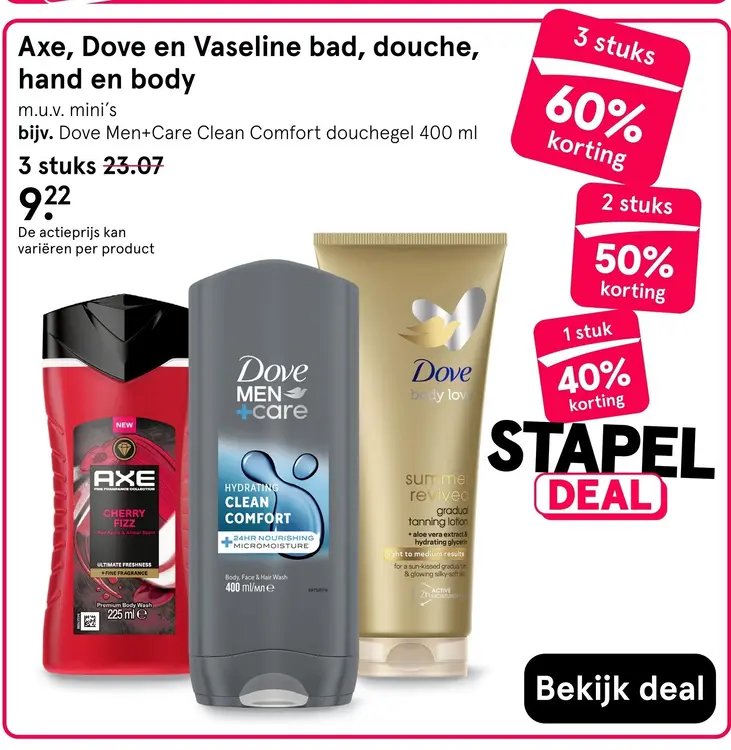Aanbieding: Axe Bad, douche, hand en body