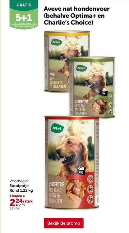 Promotie: Aveve nat hondenvoer