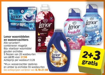 Aanbieding: Lenor wasmiddelen en wasverzachters