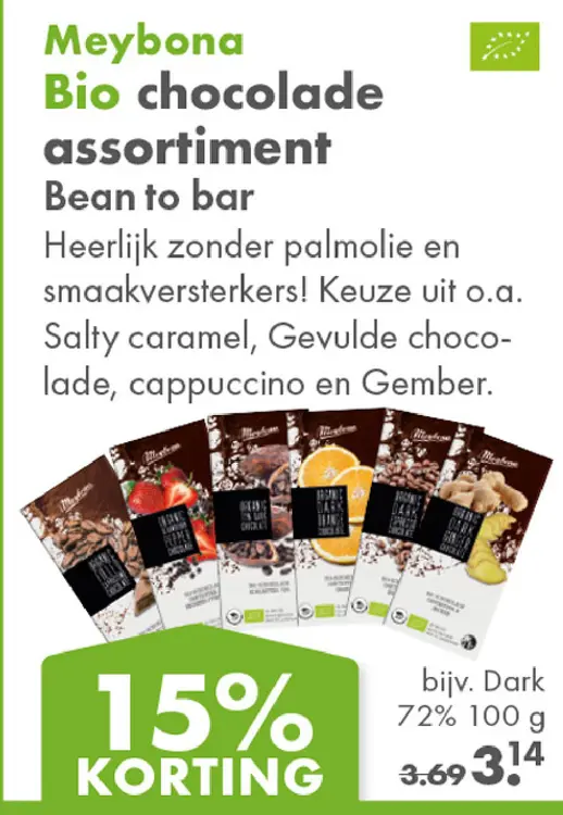 Aanbieding: Bio chocolade assortiment Bean to bar