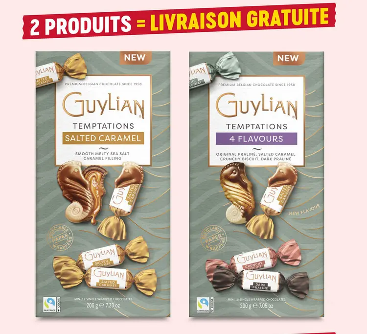Offre: Chocolat | Fruits de mer | Caramel salé | Ft