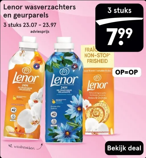 Aanbieding: Lenor wasverzachters en geurparels