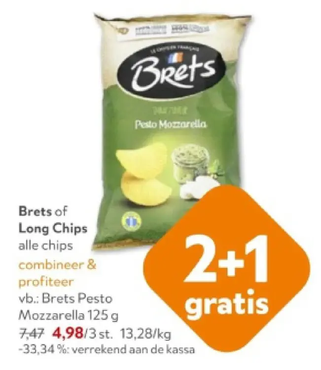 Promotie: Long Chips Pesto Mozzarella