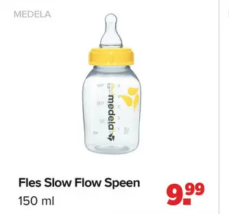 Aanbieding: Medela Moedermelk Fles Incl. Slow Flow Speen 150ml