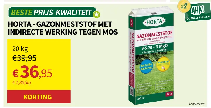 Promotie: Horta Gazonmeststof met Indirecte Werking Tegen Mos
