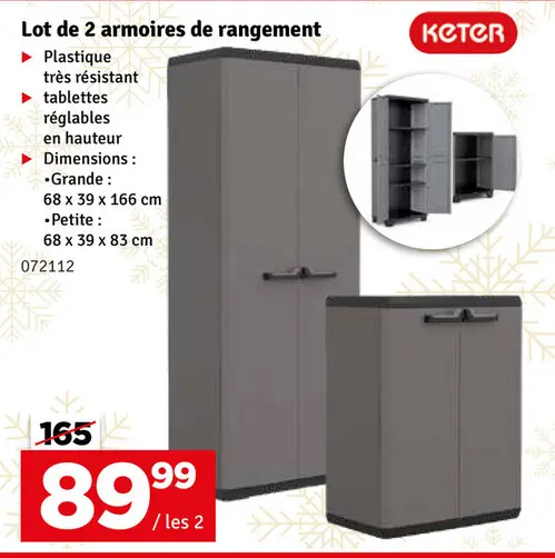 Offre: Lot de 2 armoires de rangement 