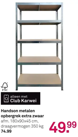 Aanbieding: metalen opbergrek extra zwaar