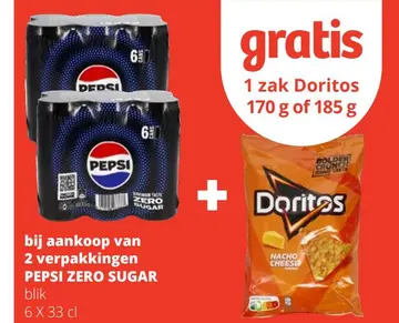 Aanbieding: Pepsi Zero Sugar + Doritos