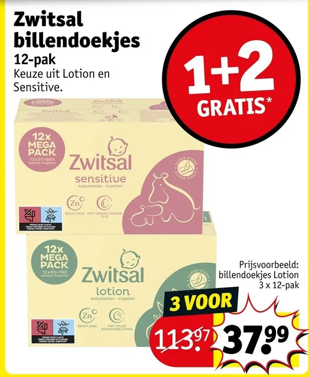 Aanbieding: Zwitsal billendoekjes