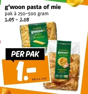 Aanbieding: pasta of mie