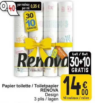 Offre: Papier toilette / Toiletpapier RENOVA Design
