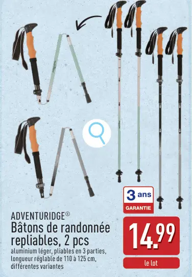Offre: Bâtons de randonnée repliables