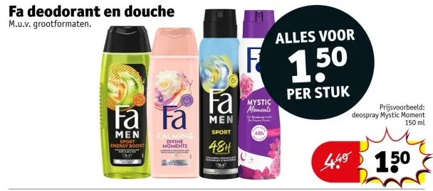 Aanbieding: Deodorant en douche