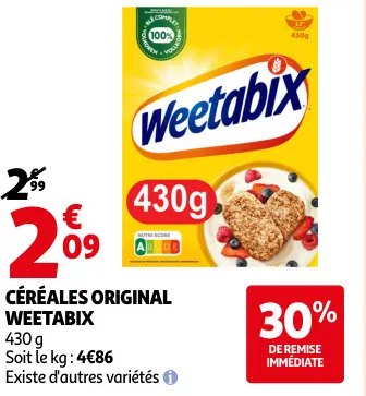 Offre: Weetabix Céréales Original