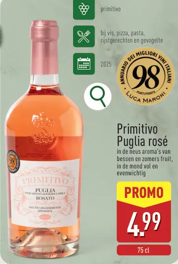 Promotie: Primitivo Puglia rosé