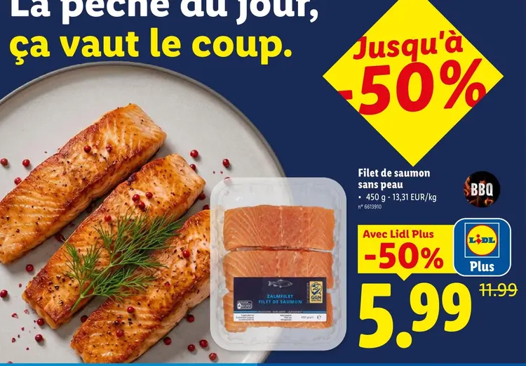 Offre: Filet de saumon sans peau