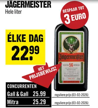 Aanbieding: Jagermeister Kruidenlikeur 100 cl
