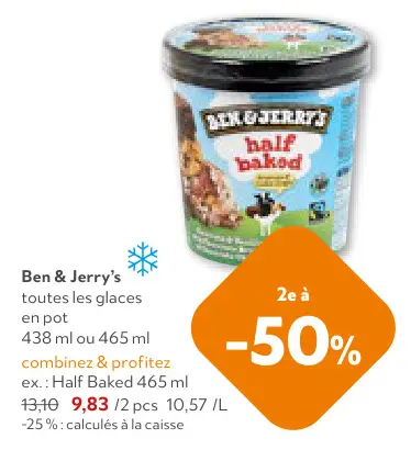 Offre: Toutes les glaces en pot