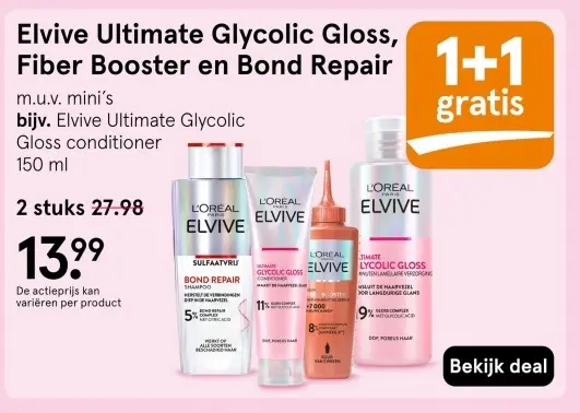 Aanbieding: Elvive Ultimate Glycolic Gloss, Fiber Booster