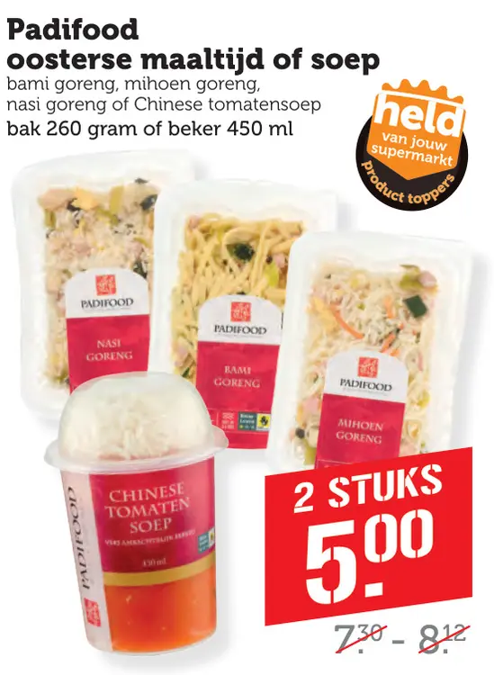 Aanbieding: Padifood oosterse maaltijd of soep