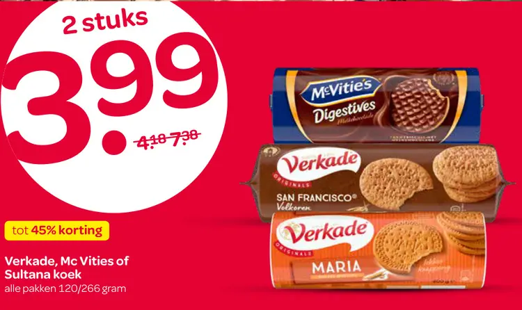 Aanbieding: Verkade, Mc Vities of Sultana koek