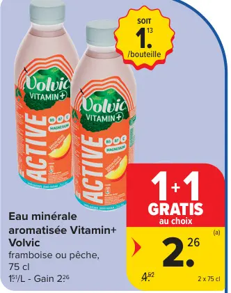 Offre: Eau minérale aromatisée Vitamin+ Volvic