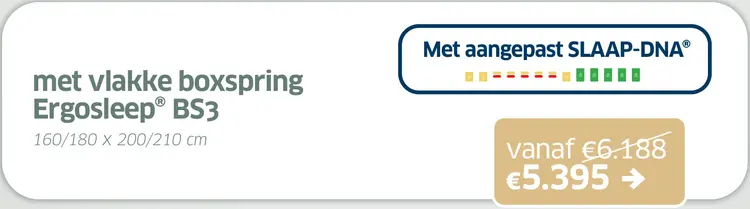 Aanbieding: Complete set met vlakke boxspring Ergosleep® BS3
