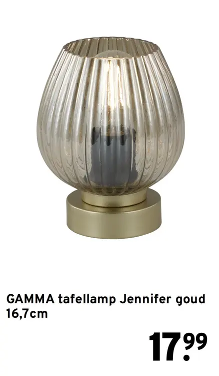 Aanbieding: Tafellamp Jennifer goud