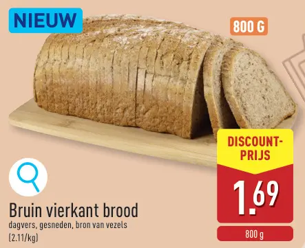 Promotie: Bruin vierkant brood