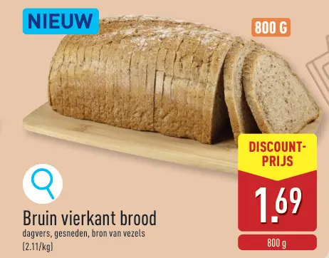 Promotie: Bruin vierkant brood