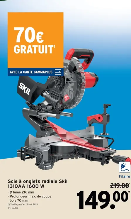 Offre: Scie à onglets radiale Skil 1310AA 1600 W
