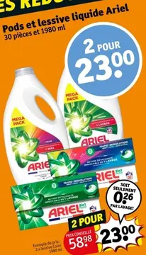 Offre: Pods et lessive liquide Ariel