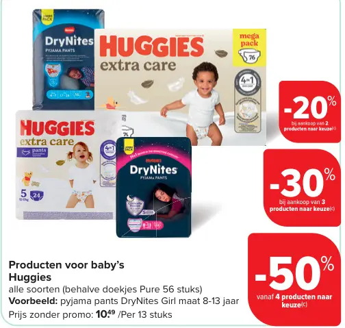 Promotie: Producten voor baby's Huggies