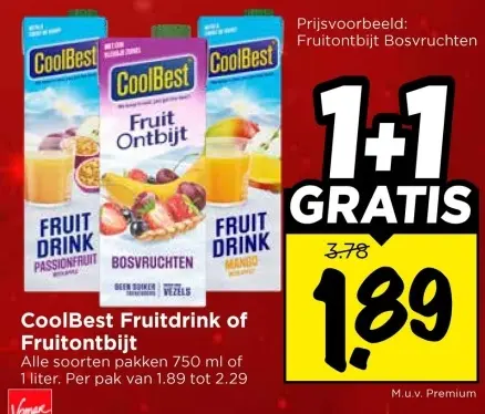 Aanbieding: Fruitdrink of Fruitontbijt