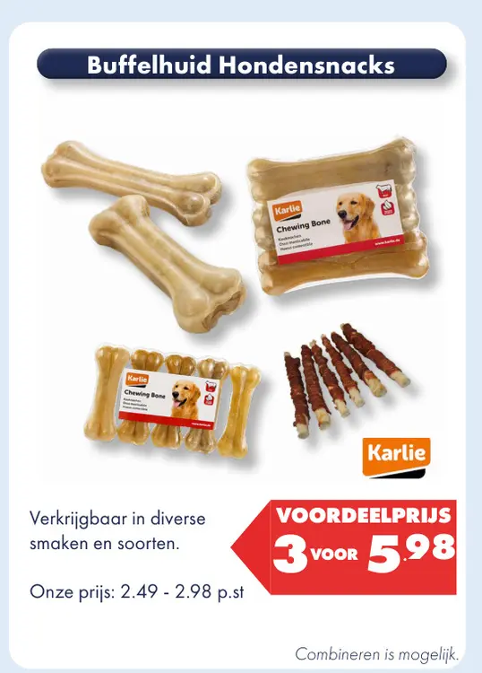 Aanbieding: Buffelhuid Hondensnacks