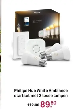 Aanbieding: Philips Hue White Ambiance startset met 3 losse lampen