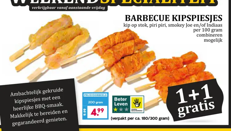Aanbieding: Barbecue kipspiesjes