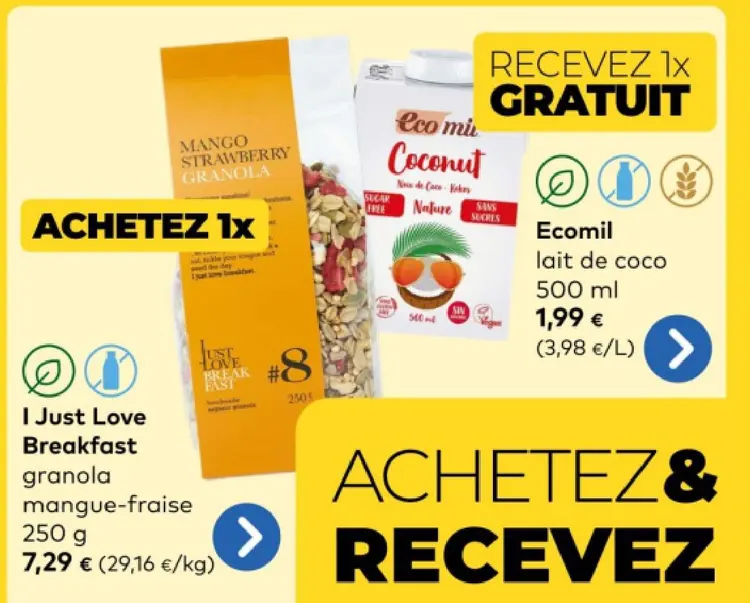 Offre: I Just Love Breakfast granola mangue-fraise