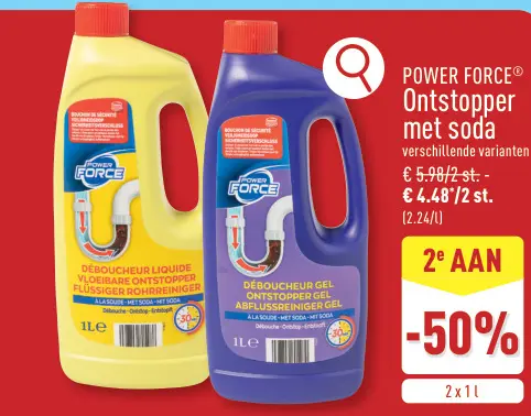 Promotie: POWER FORCE Ontstopper met soda