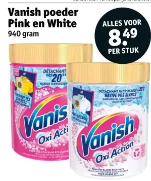 Aanbieding: Vanish poeder Pink en White