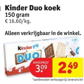 Promotie: Kinder Duo koek