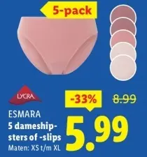 Aanbieding: 5 dameshipsters of -slips