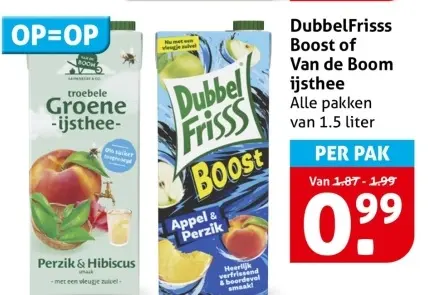Aanbieding: DubbelFrisss Boost of Van de Boom ijsthee