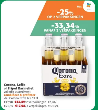 Aanbieding: Corona, Leffe of Tripel Karmeliet