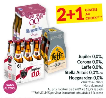 Offre: Jupiler, Corona, Leffe, Stella Artois ou Hoegaarden