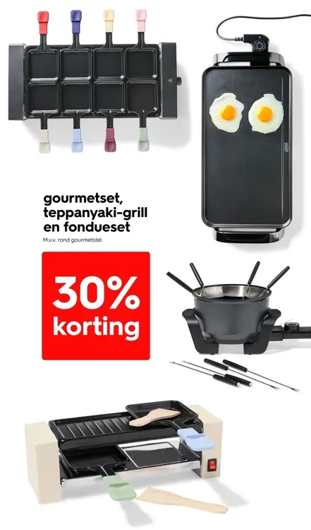 Aanbieding: Gourmetset, teppanyaki-grill en fondueset